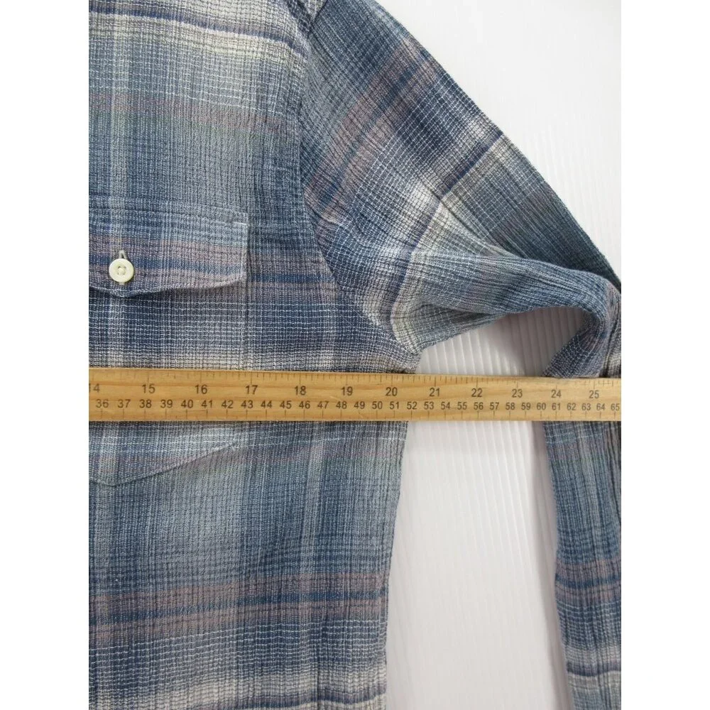 Patagonia Shirt Medium Button Up Shadow Plaid Textured Outdoor Organic